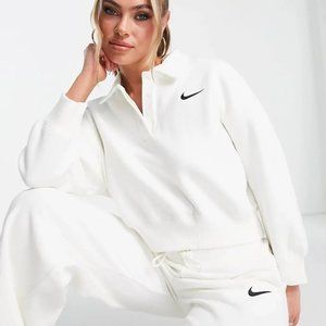 Nike Sportswear Phoenix Fleece Women's 3/4-Sleeve Crop Polo Sweatshirt, Size M